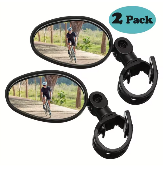 2PC Bike Mirror 360 Degree Adjustable Rotatable Handlebar Mirror