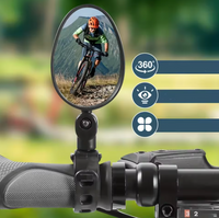 2PC Bike Mirror 360 Degree Adjustable Rotatable Handlebar Mirror