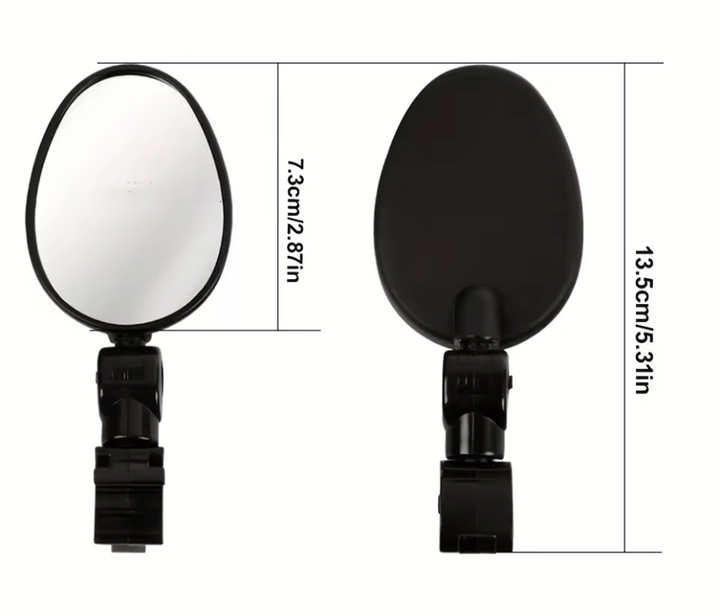 2PC Bike Mirror 360 Degree Adjustable Rotatable Handlebar Mirror
