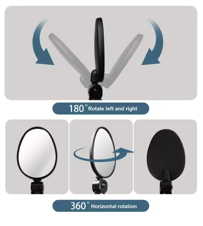 2PC Bike Mirror 360 Degree Adjustable Rotatable Handlebar Mirror